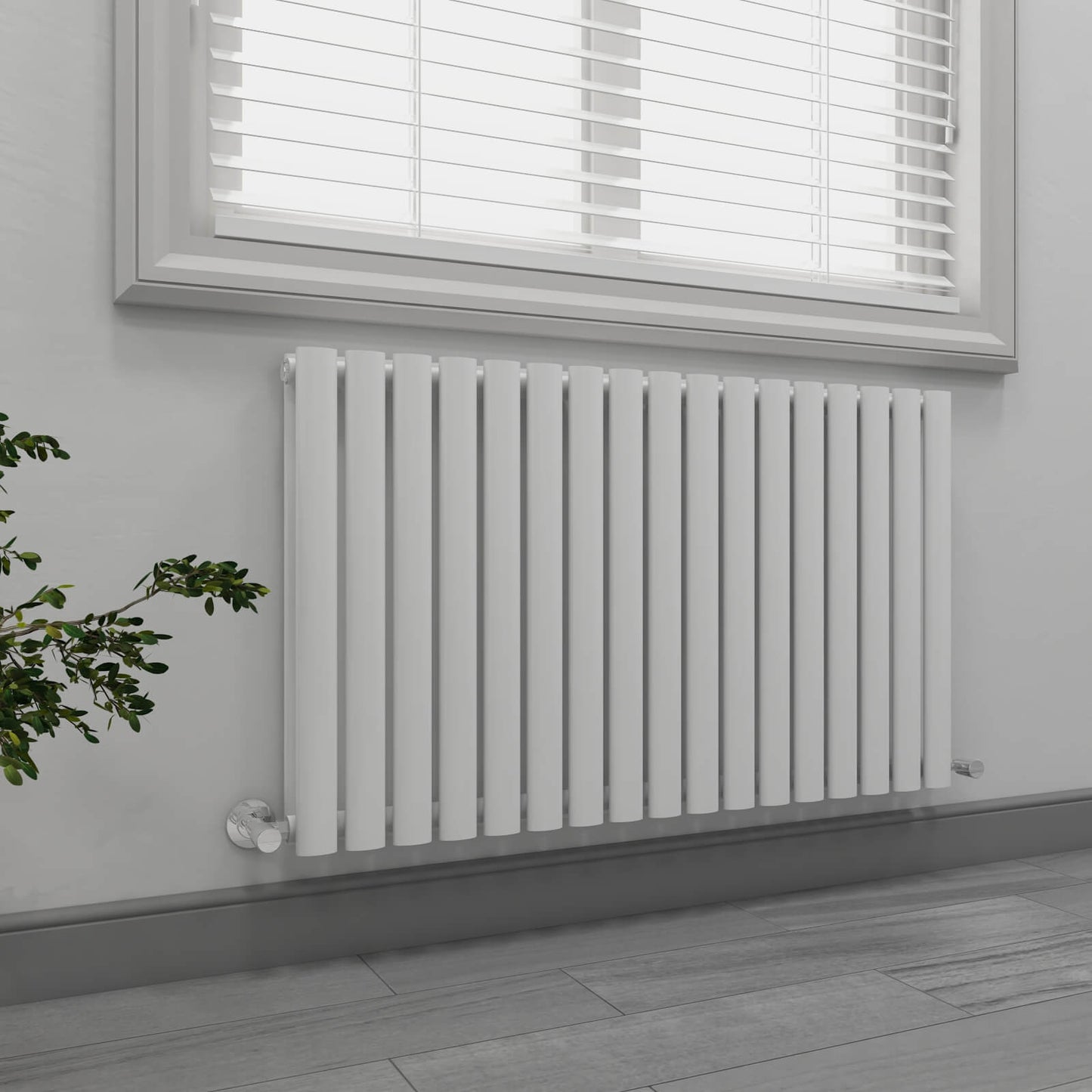 EMKE OR Horizontal Double Oval Tube Panel Designer Radiator Anthracite/White