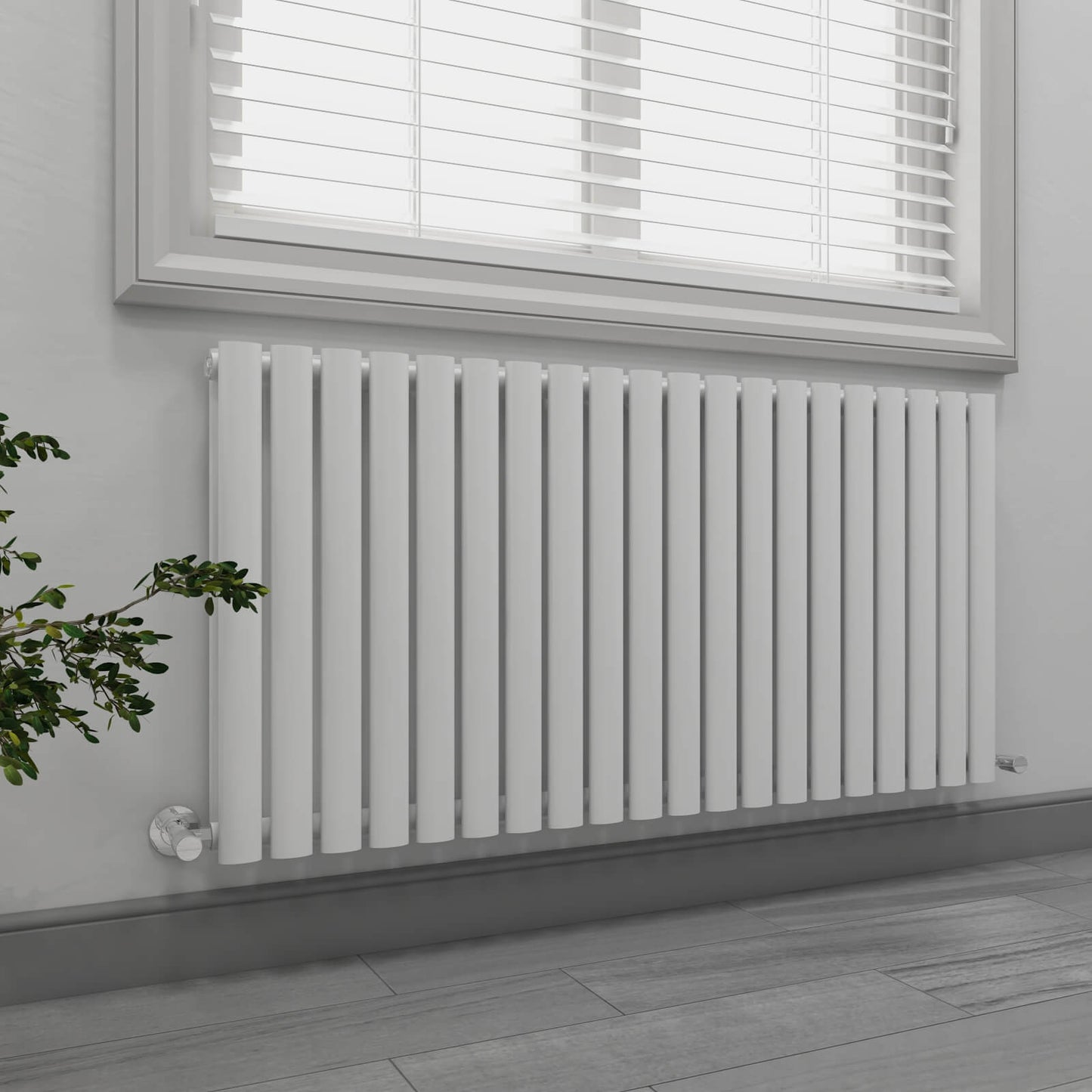 EMKE OR Horizontal Double Oval Tube Panel Designer Radiator Anthracite/White