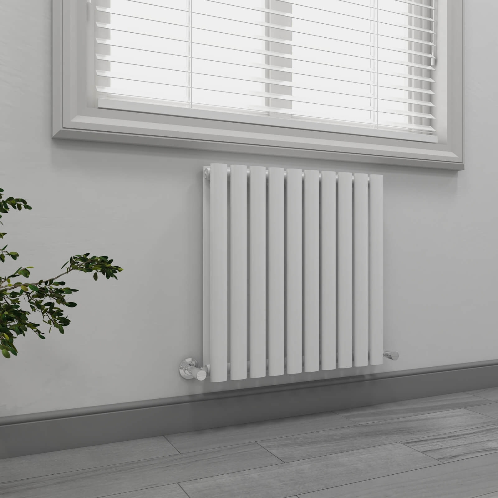 OR Horizontal Double Oval Tube Panel Designer Radiator Anthracite/White ...