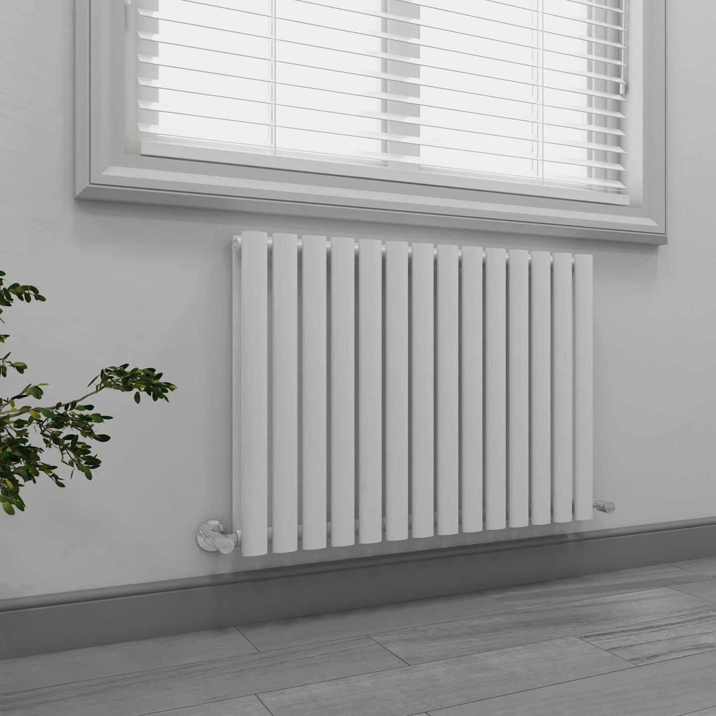 EMKE OR Horizontal Double Oval Tube Panel Designer Radiator Anthracite/White