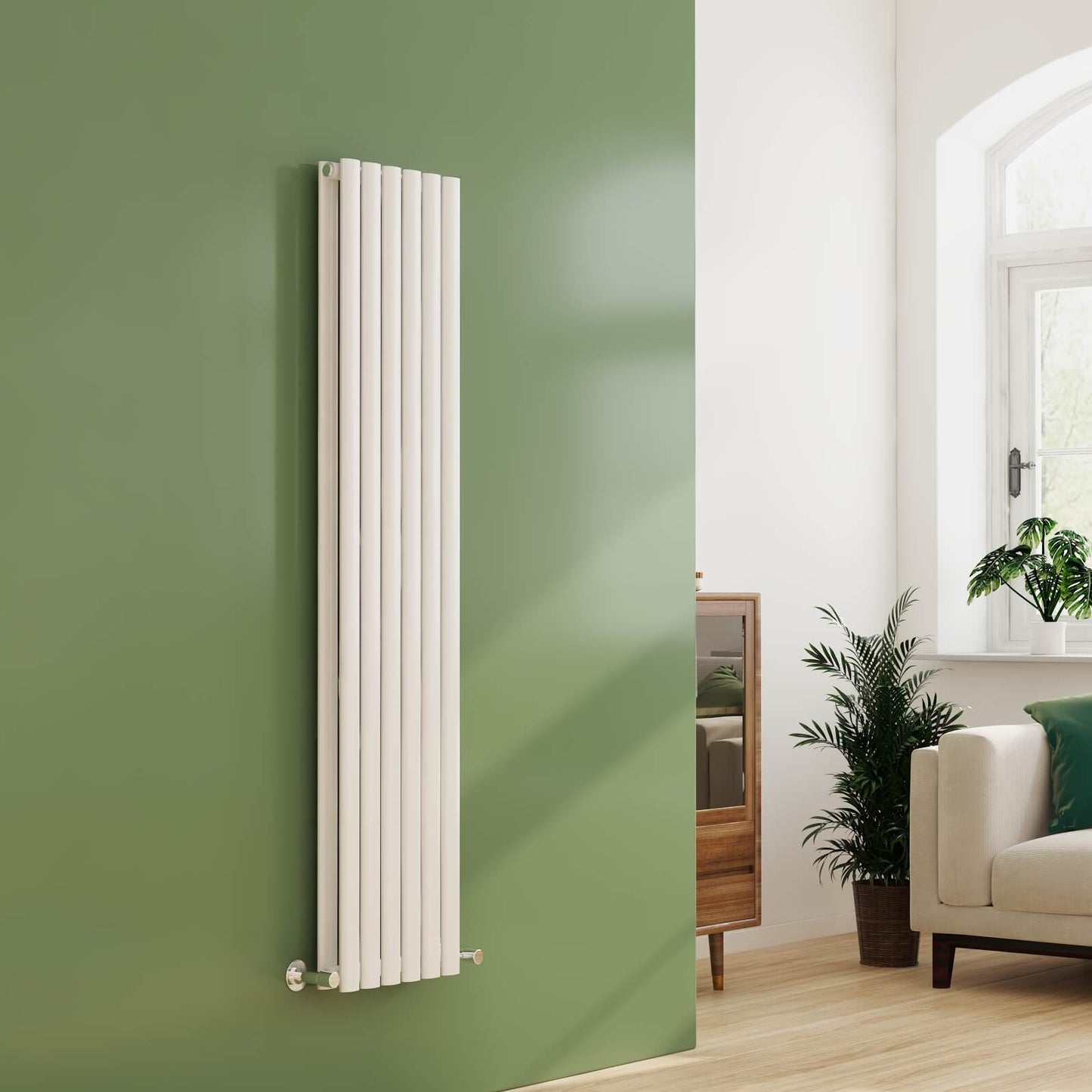 EMKE OR Vertical Oval Tube Double Panel Designer Radiator Anthracite/White