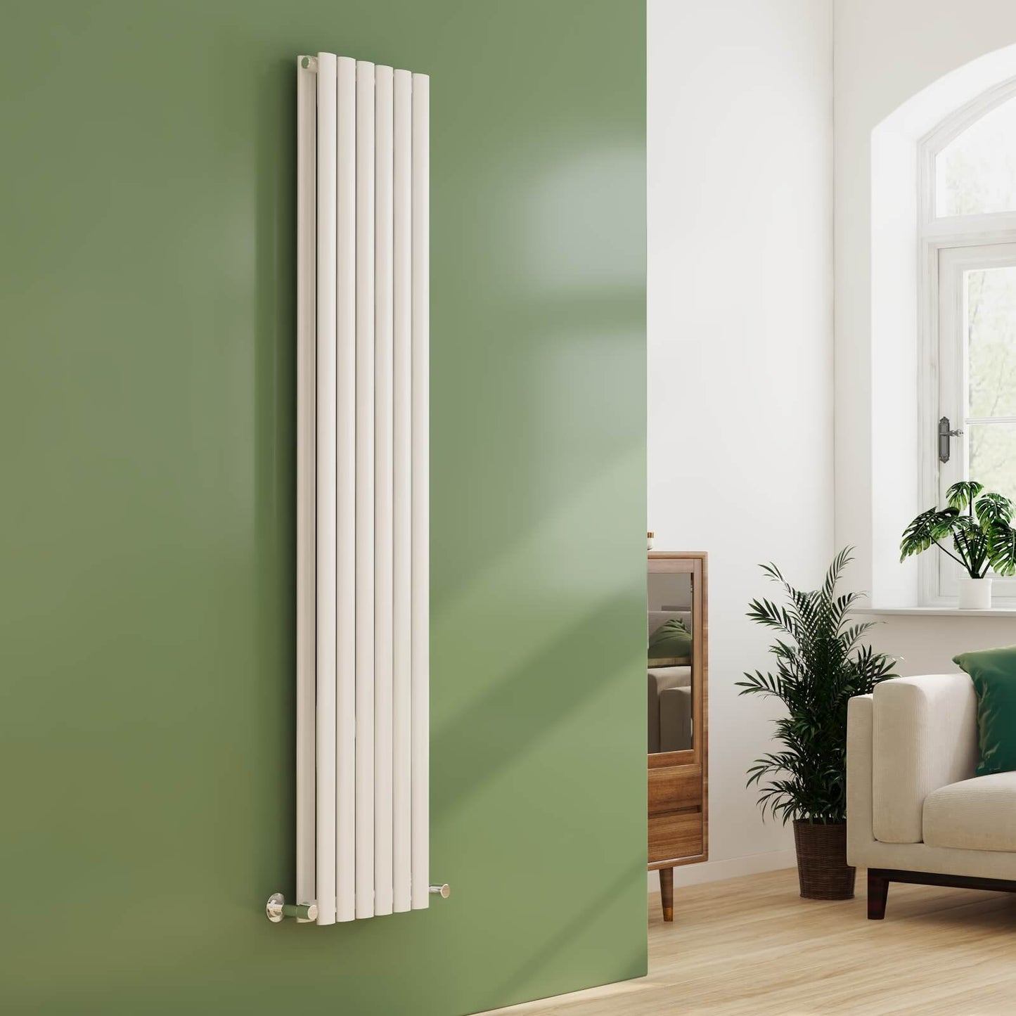 EMKE OR Vertical Oval Tube Double Panel Designer Radiator Anthracite/White