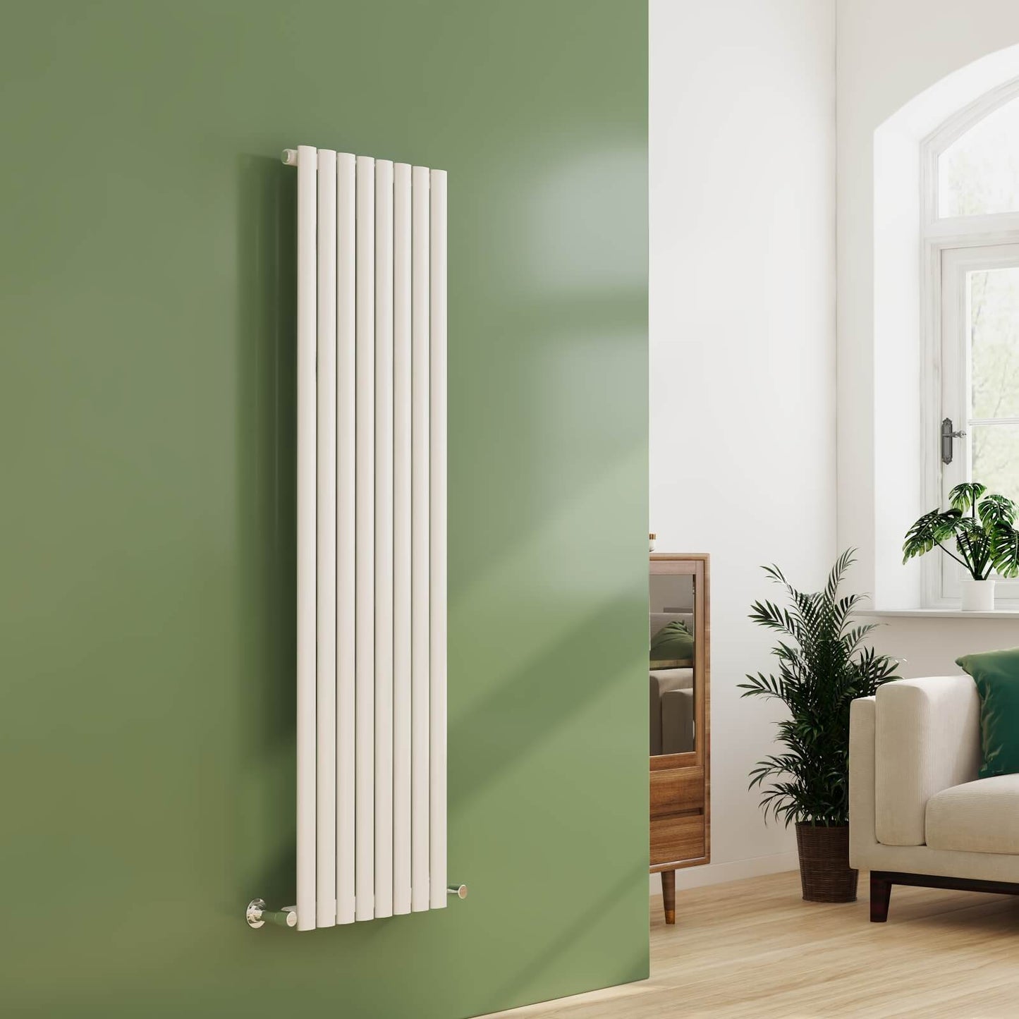 EMKE OR Vertical Oval Tube Single Panel Designer Radiator Anthracite/White