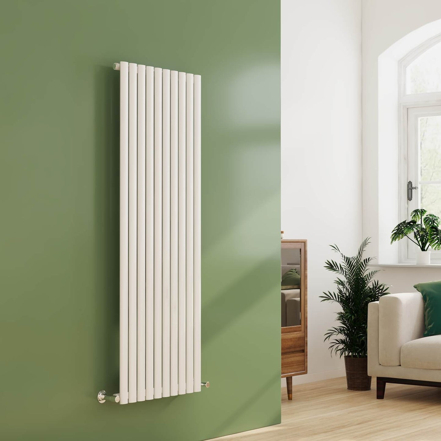 EMKE OR Vertical Oval Tube Single Panel Designer Radiator Anthracite/White
