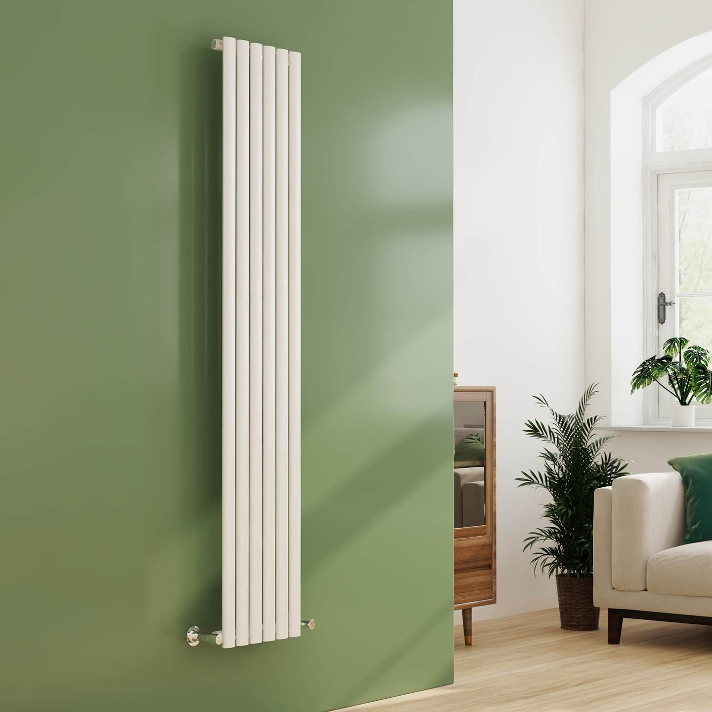 EMKE OR Vertical Oval Tube Single Panel Designer Radiator Anthracite/White