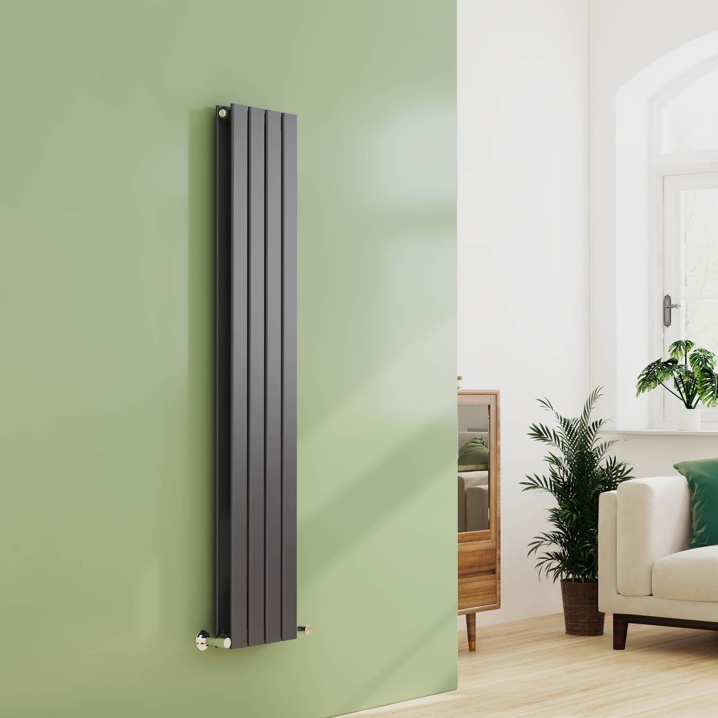 EMKE FR Vertical Double Flat Panel Designer Radiator Anthracite/White