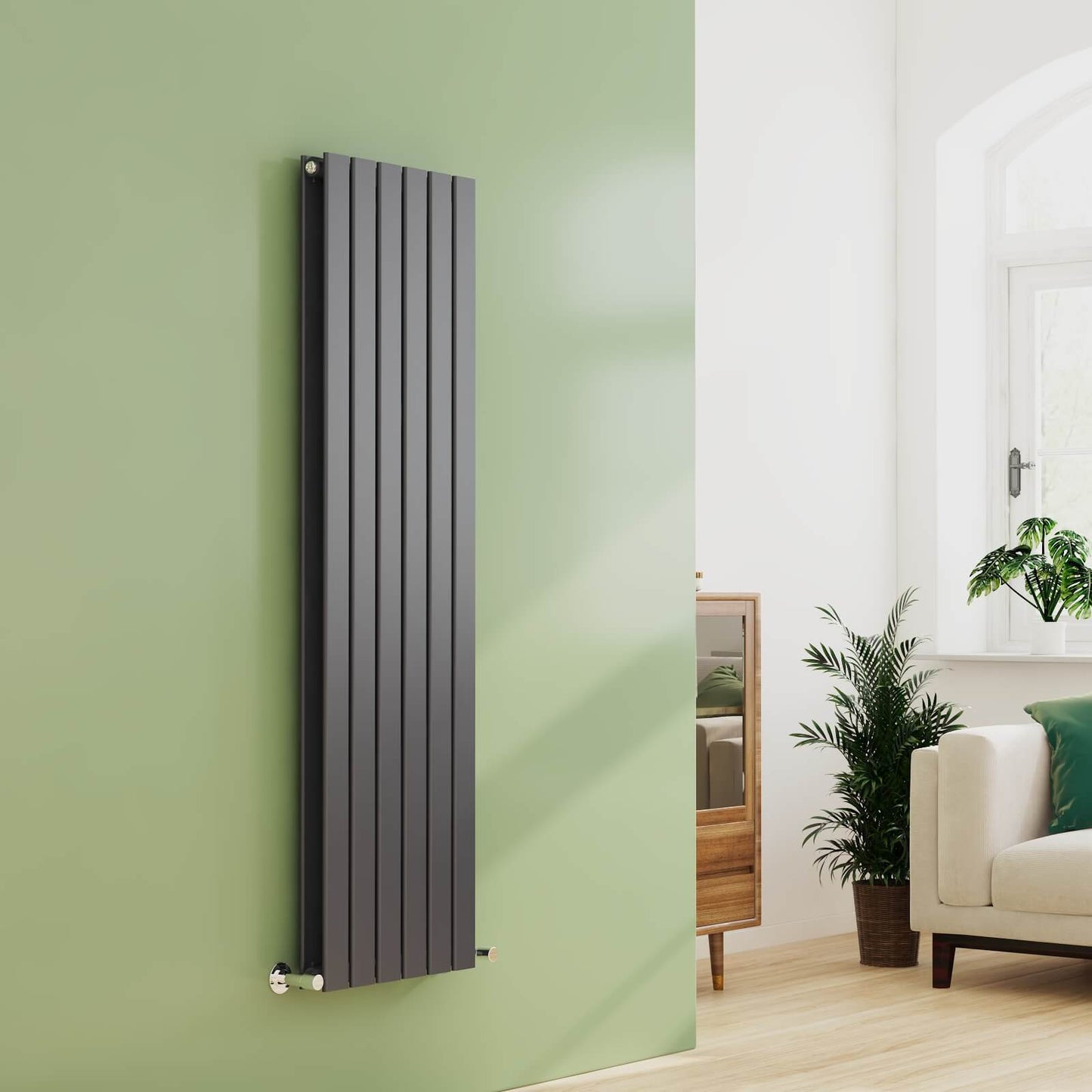 EMKE FR Vertical Double Flat Panel Designer Radiator Anthracite/White