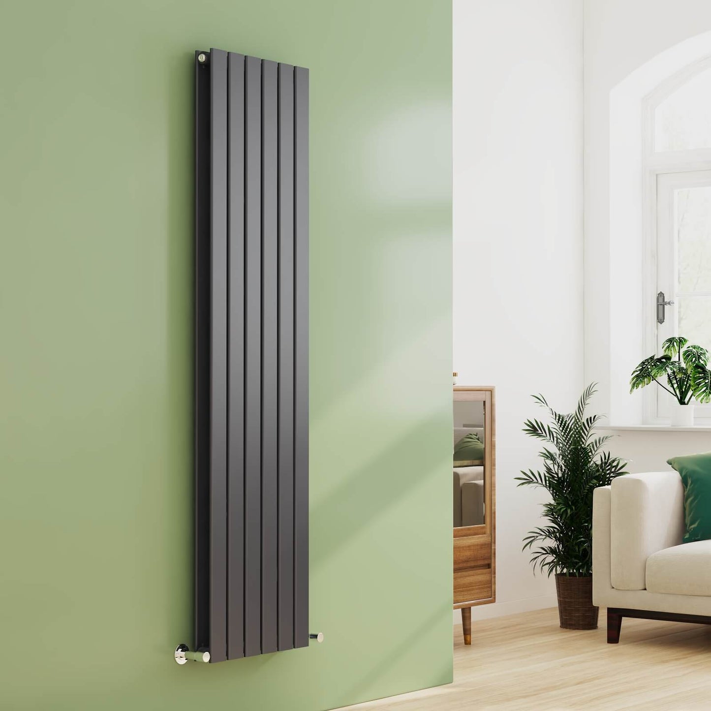 EMKE FR Vertical Double Flat Panel Designer Radiator Anthracite/White