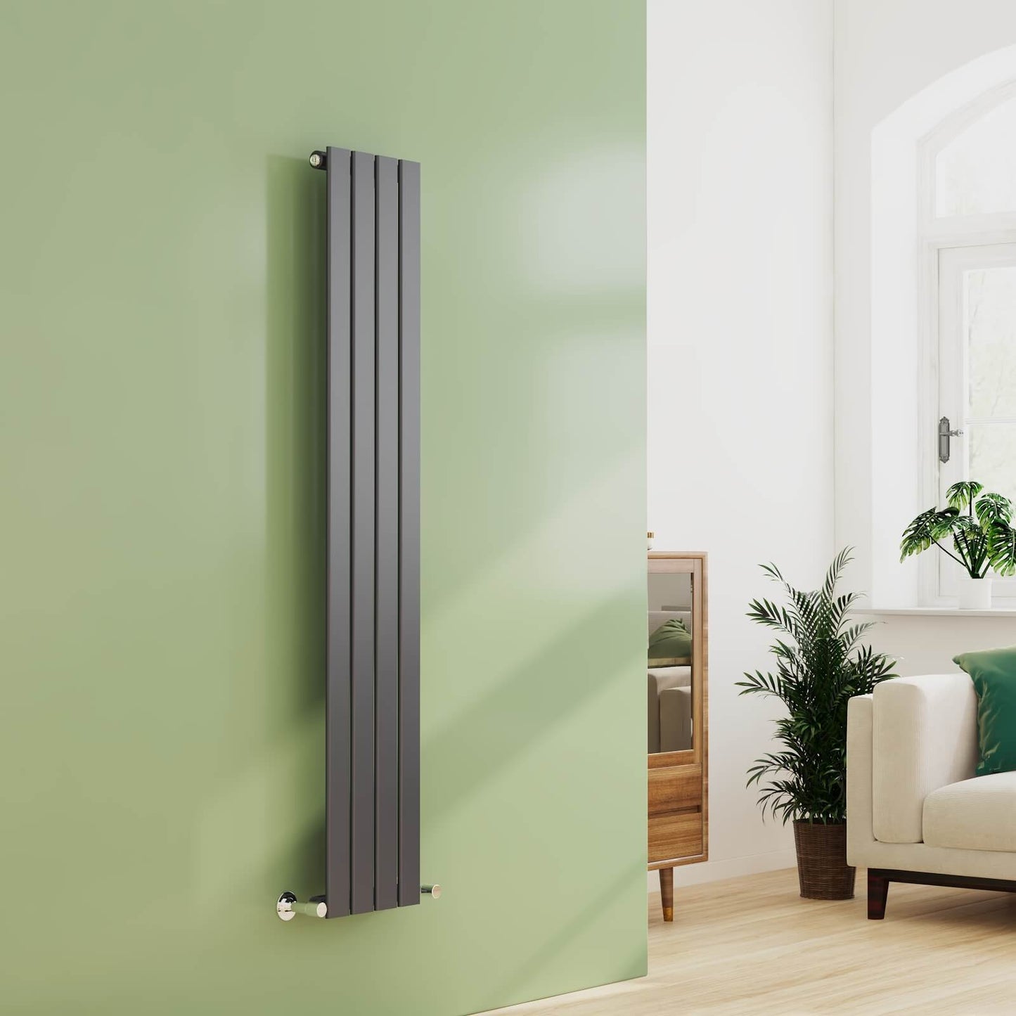 EMKE FR Vertical Single Flat Panel Designer Radiator Anthracite/White