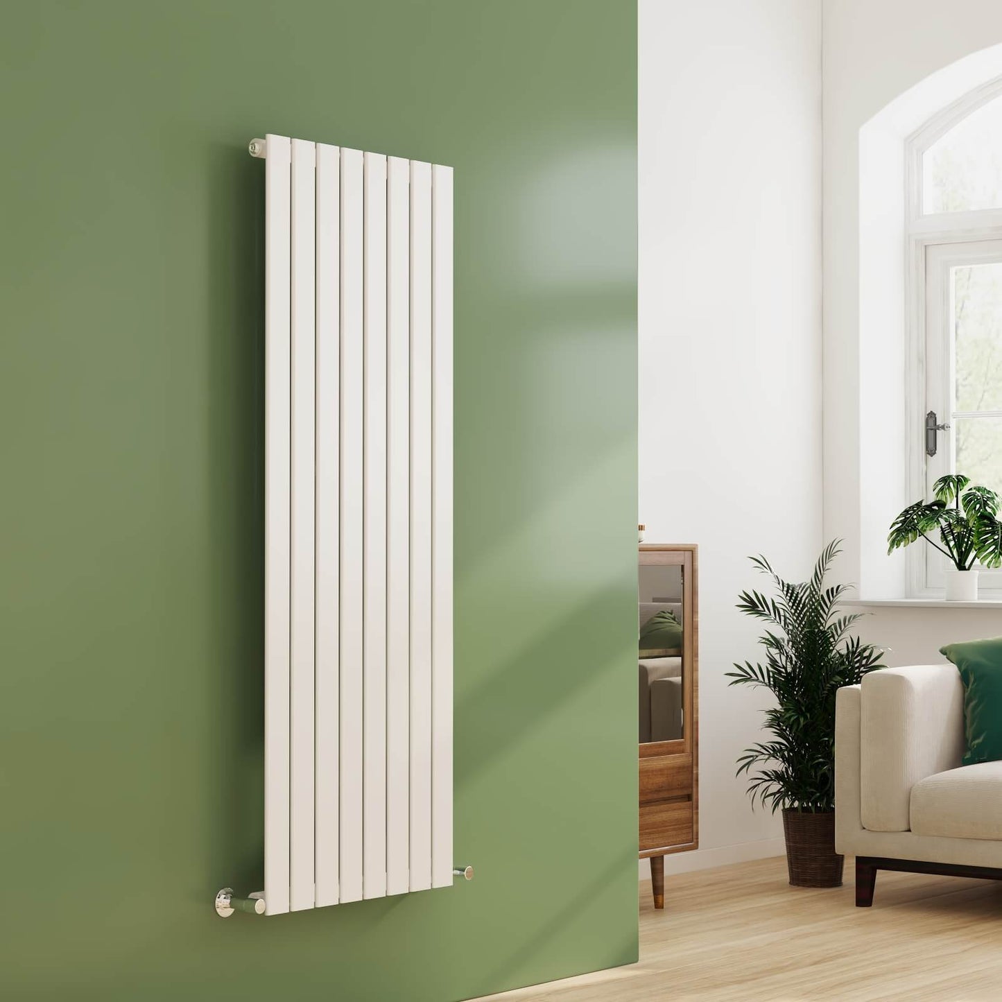 EMKE FR Vertical Single Flat Panel Designer Radiator Anthracite/White