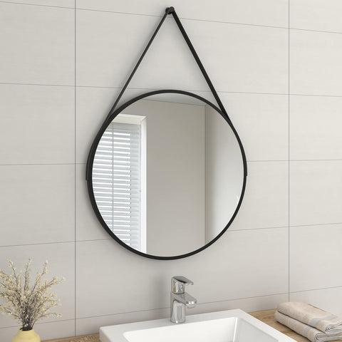 emke bathroom mirror with black frame strap no lighting uolm04bb