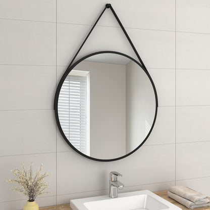 emke bathroom mirror with black frame strap no lighting uolm04cb