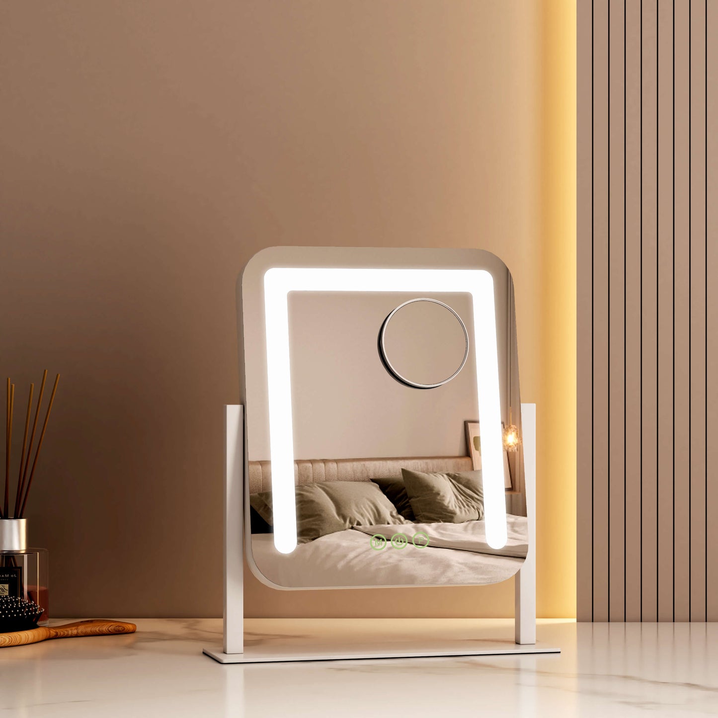 emke desktop vanity mirror with 7x magnifier ucm09ekw