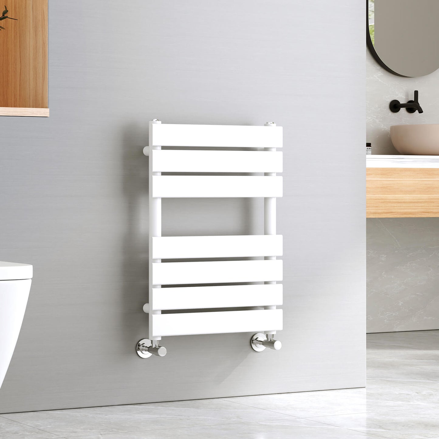 emke flat panel heated towel rail uftr6545s1w