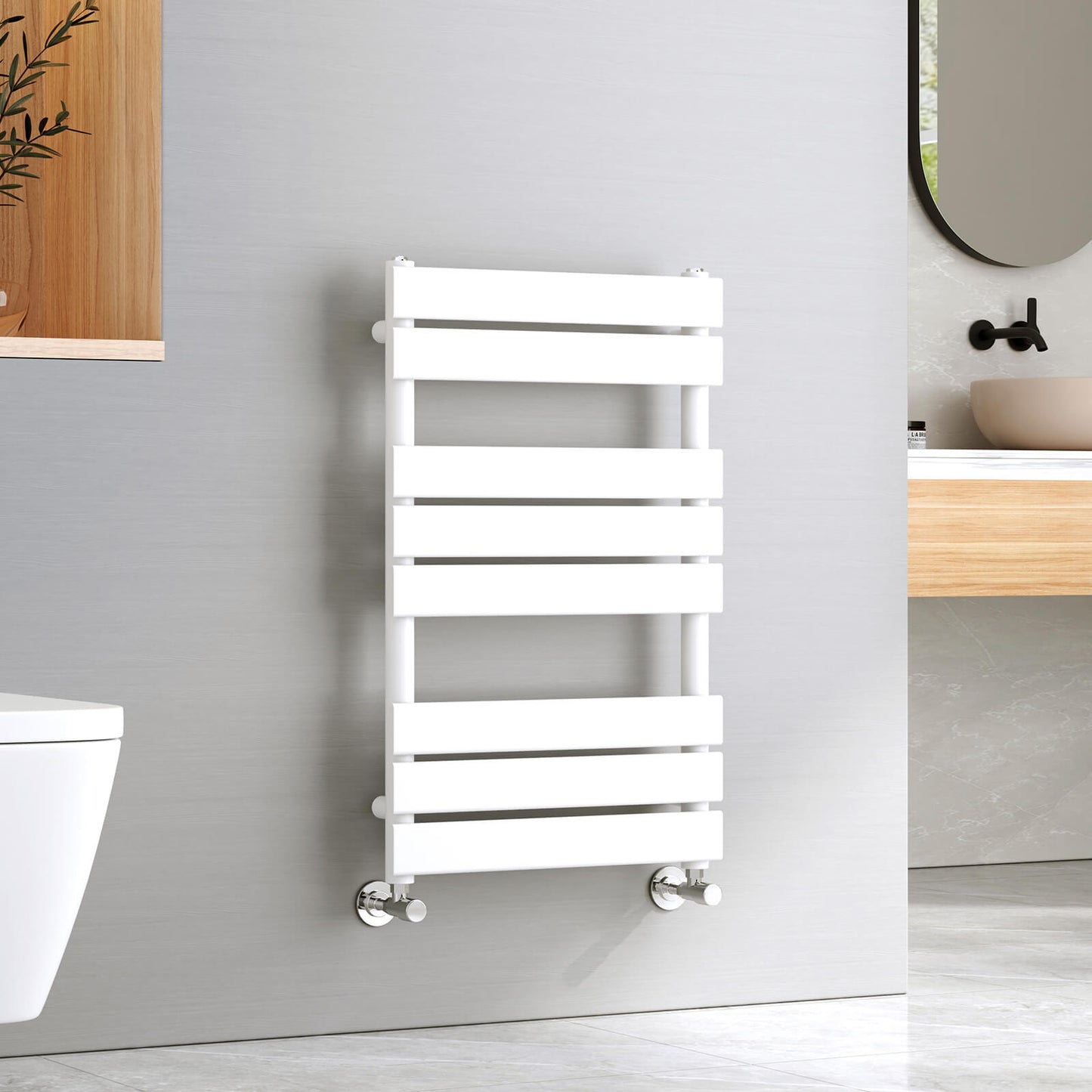 emke flat panel heated towel rail uftr8050s1w