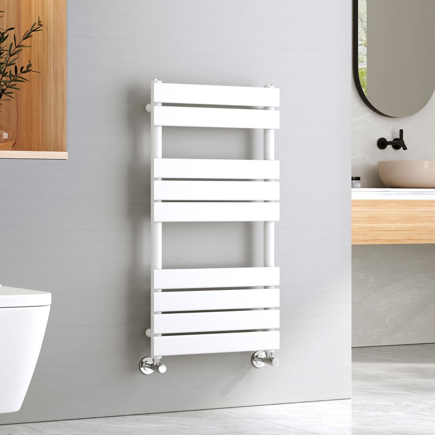 emke flat panel heated towel rail uftr9550s1w