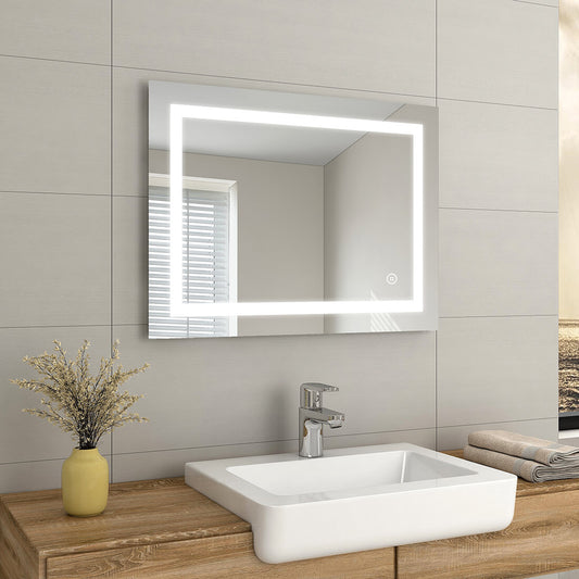 EMKE LM05 LED Bathroom Mirror with Demister and Shaver Socket, 6500K