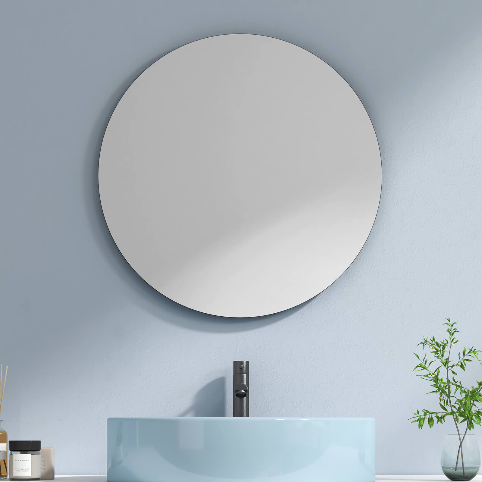 emke round bathroom mirror without lighting um05a