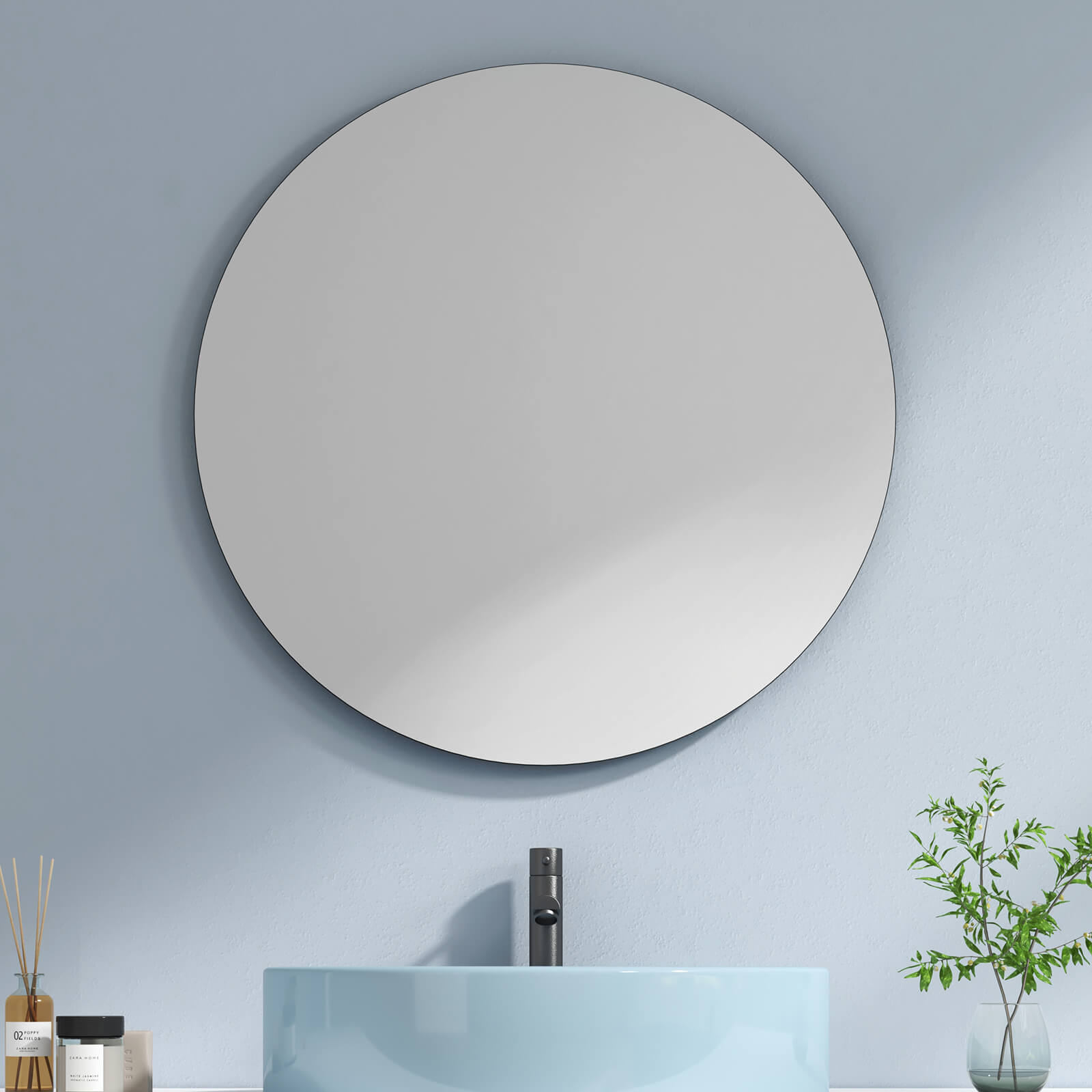 emke round bathroom mirror without lighting um05b