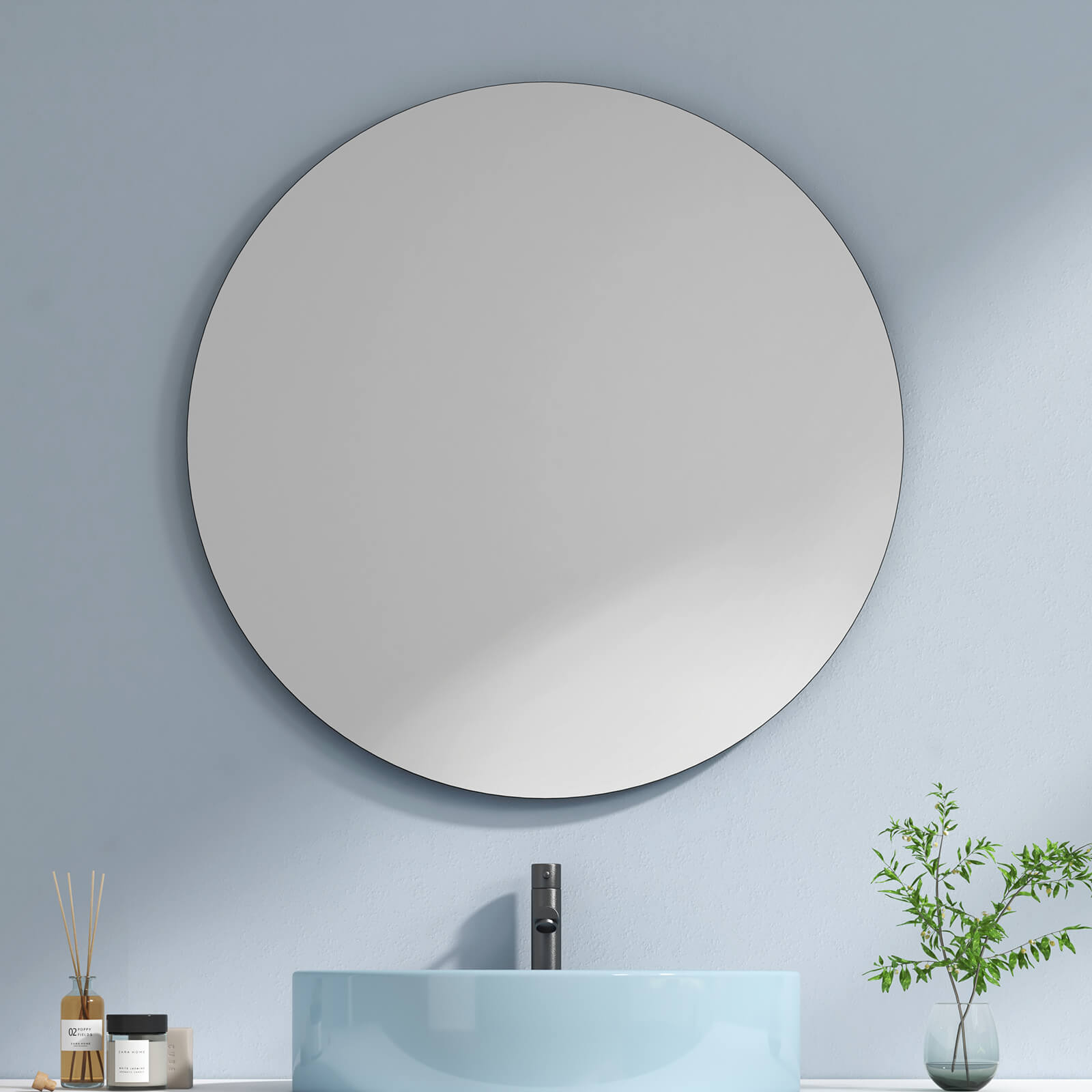emke round bathroom mirror without lighting um05c