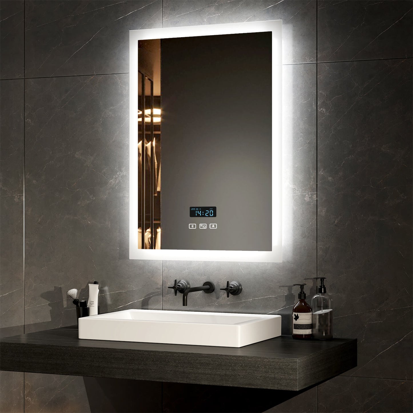 EMKE LM03 Rectangular Bathroom Mirror with Lighting, with Different Dimensions and Functions