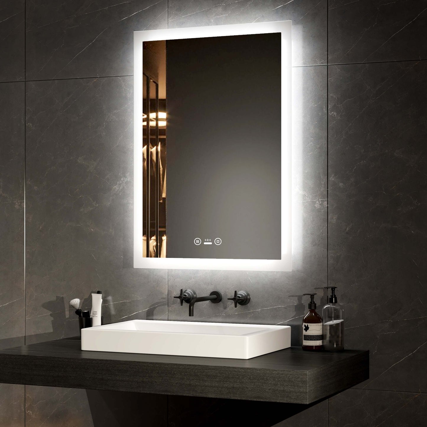 EMKE LM03 Rectangular Bathroom Mirror with Lighting, with Different Dimensions and Functions