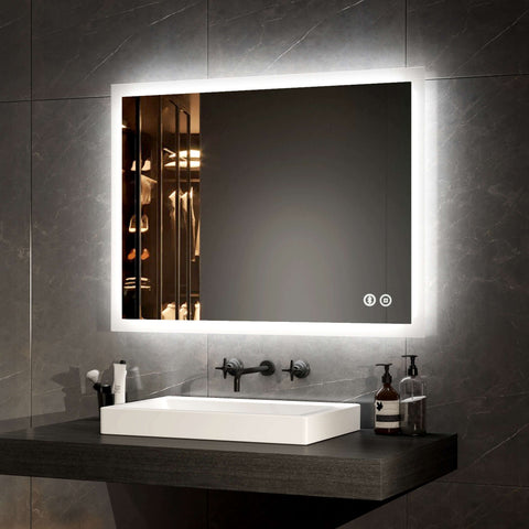 EMKE LM03 Rectangular Bathroom Mirror with Lighting, with Different Dimensions and Functions