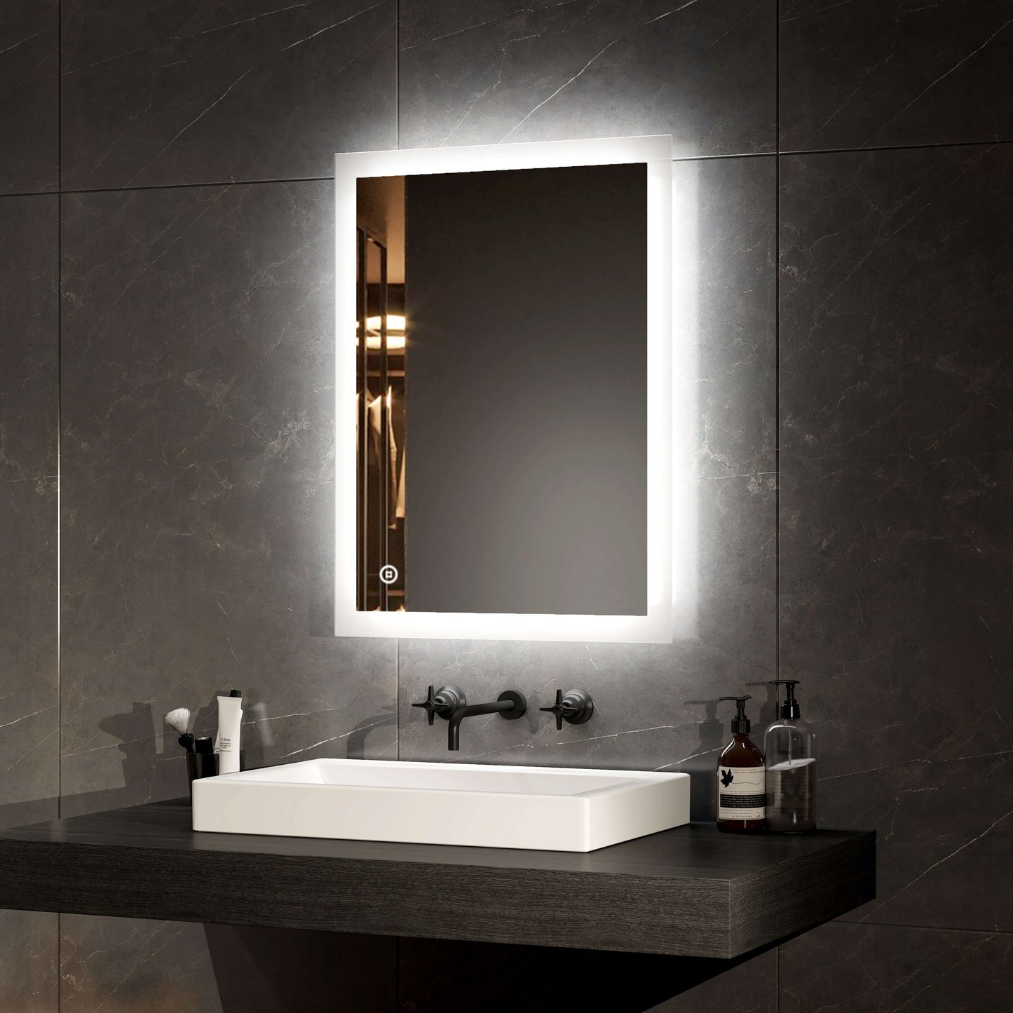 EMKE LM03 Rectangular Bathroom Mirror with Lighting, with Different Dimensions and Functions