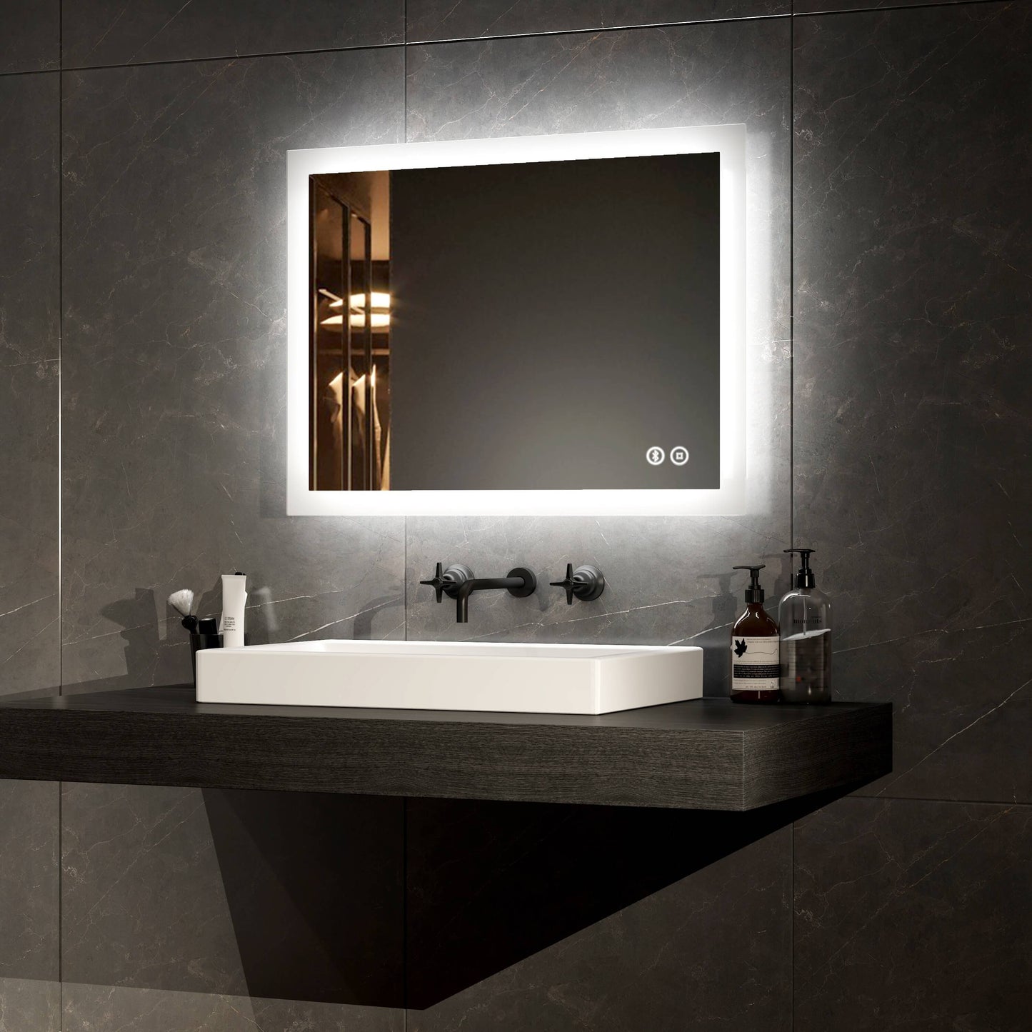 EMKE LM03 Rectangular Bathroom Mirror with Lighting, with Different Dimensions and Functions