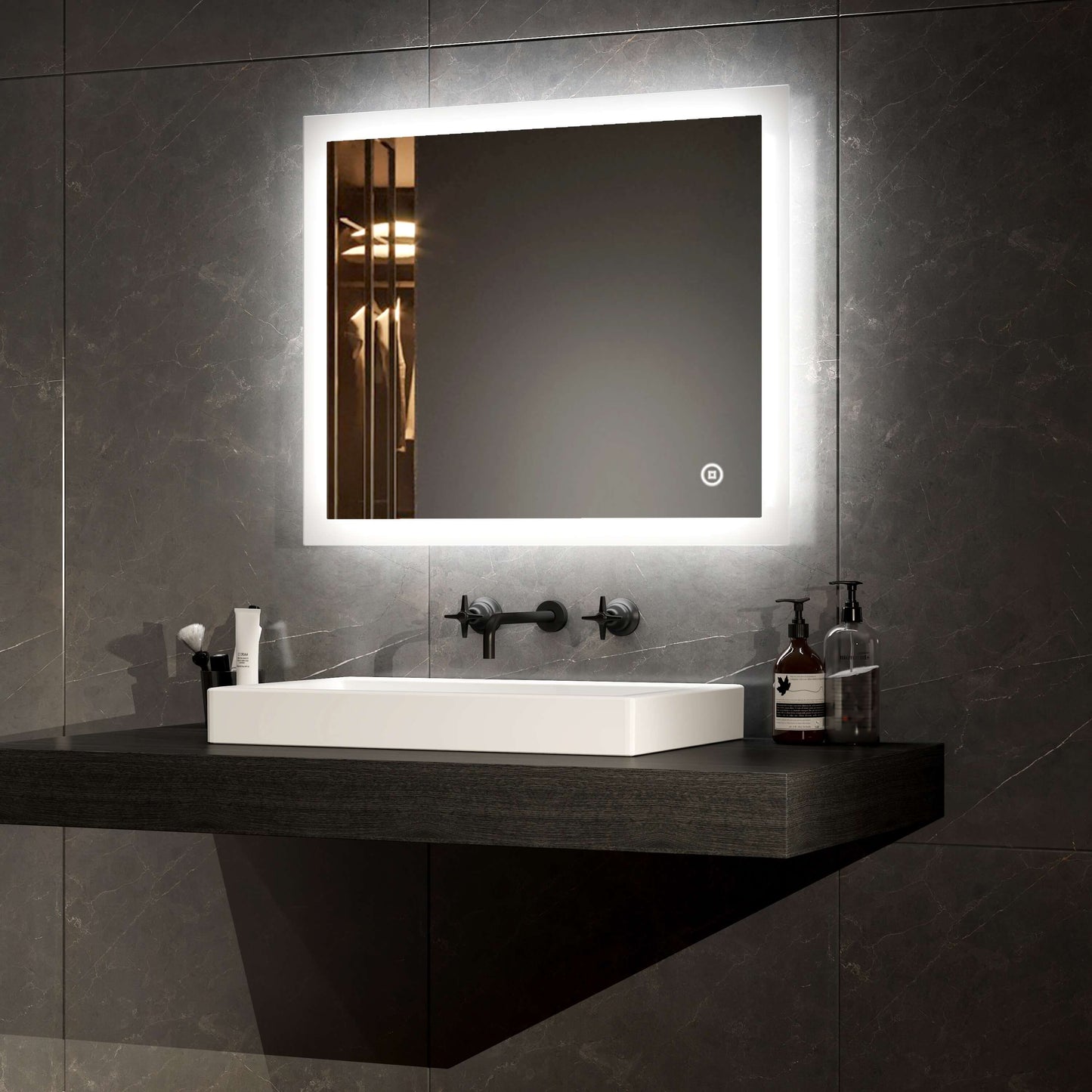EMKE LM03 Rectangular Bathroom Mirror with Lighting, with Different Dimensions and Functions
